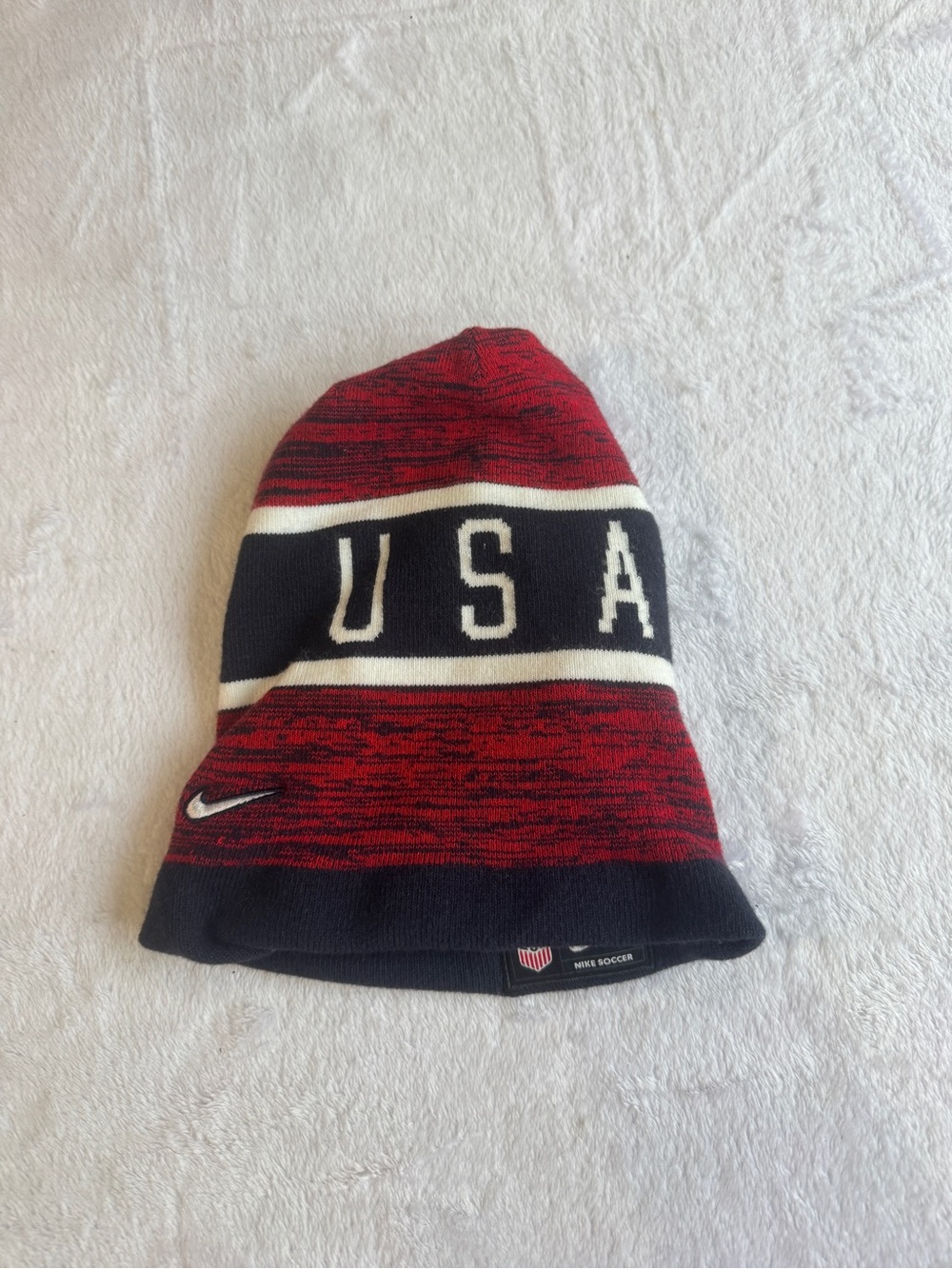 Nike USA Soccer Beanie - USMNT USA Spellout - Red Black Heathered - Nike Soccer